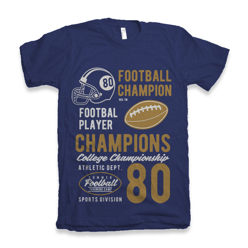 Football Champions men's bamboo graphic T-shirt – view 2