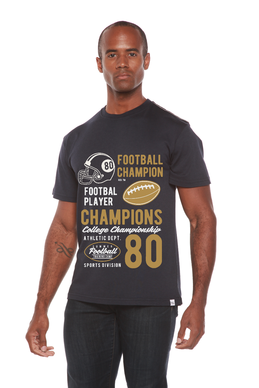 Football Champions men's bamboo graphic T-shirt – view 3