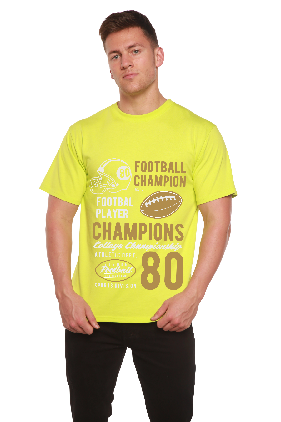 Football Champions men's bamboo graphic T-shirt – view 10