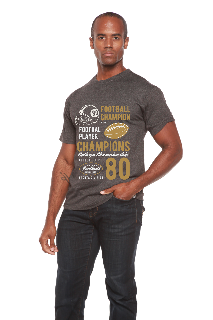 Football Champions men's bamboo graphic T-shirt – view 5