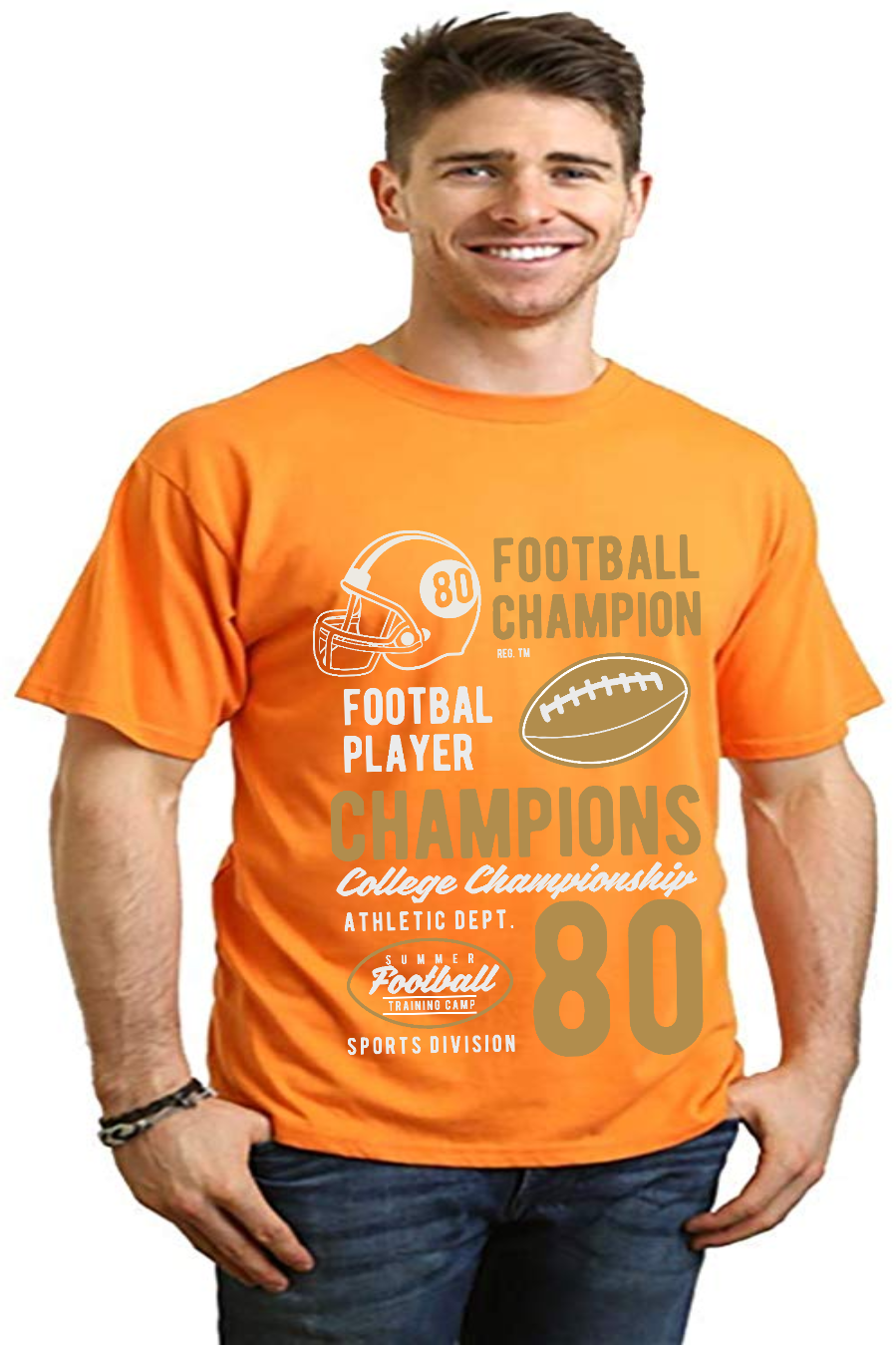 Football Champions men's bamboo graphic T-shirt – view 9