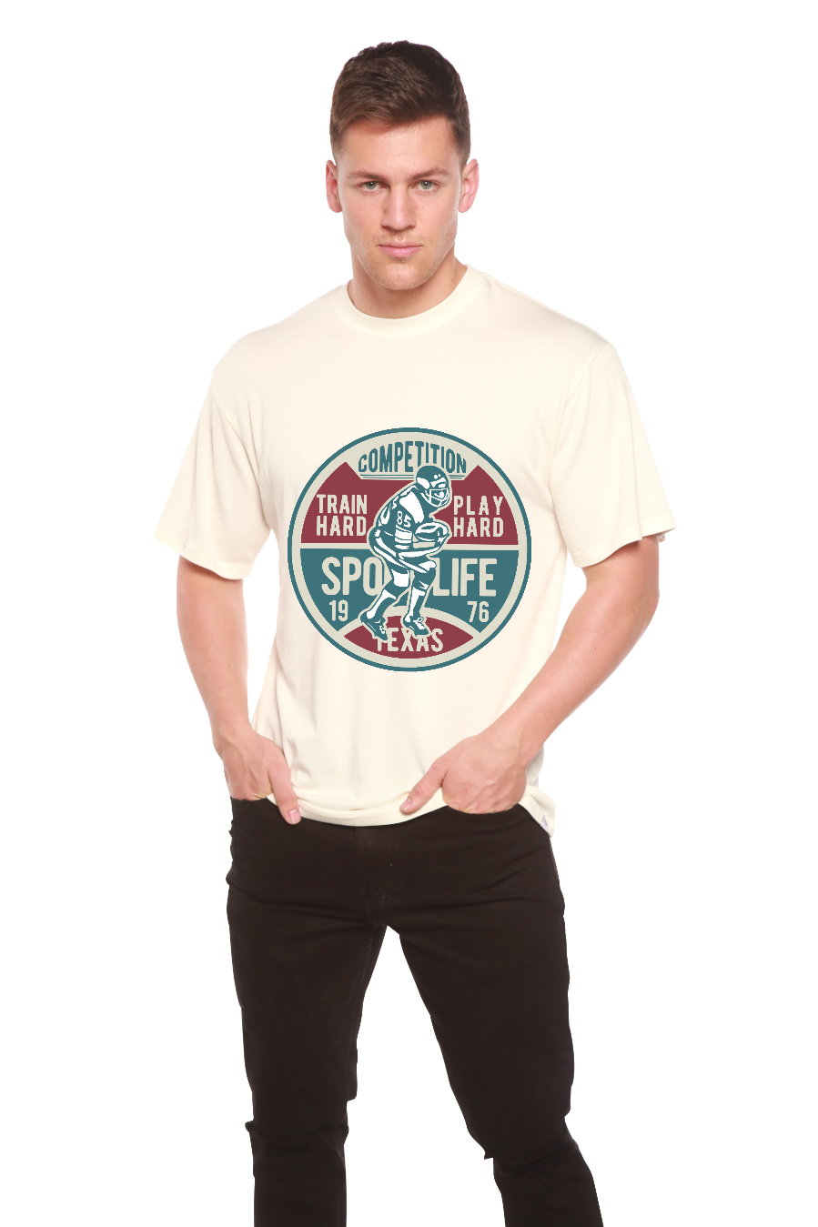 Football Competition men's short sleeve graphic T-shirt in bamboo viscose and organic cotton