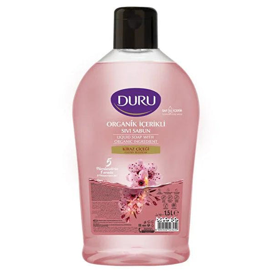 Duru Organic Cherry Blossom Liquid Hand Soap 1.5L - Moisturizing, Gentle, and Refreshing by Beauty Care Bag