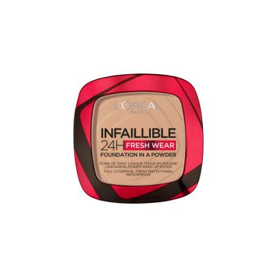 L'Oreal Paris Infallible 24H Fresh Wear Vanilla Powder Foundation: Long-Lasting Matte Coverage, Oil Control, & Lightweight Feel by Beauty Care Bag