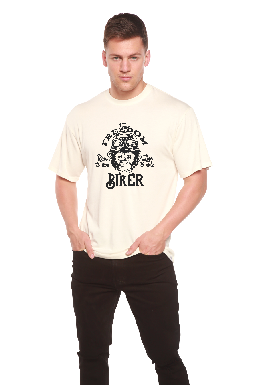 Freedom Biker men's bamboo and organic cotton short sleeve graphic t-shirt