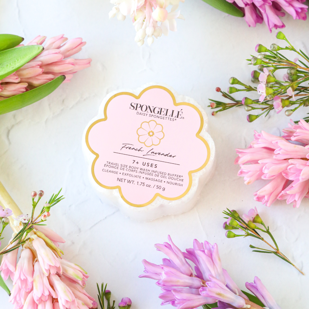 French Lavender | Daisy SpongetteBody Wash Infused BufferTorqelo.com