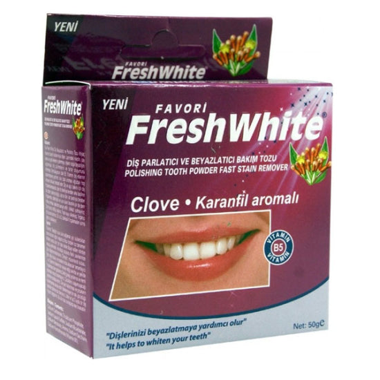 Fresh White Clove Tooth Powder for Fresh Breath 50g by Beauty Care Bag