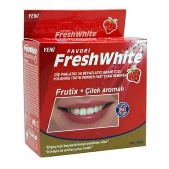 Fresh White Strawberry Tooth Powder for Bright Smiles 50g by Beauty Care Bag