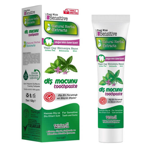 Fresh White Natural Toothpaste for Fresh Breath 75 ml by Beauty Care Bag