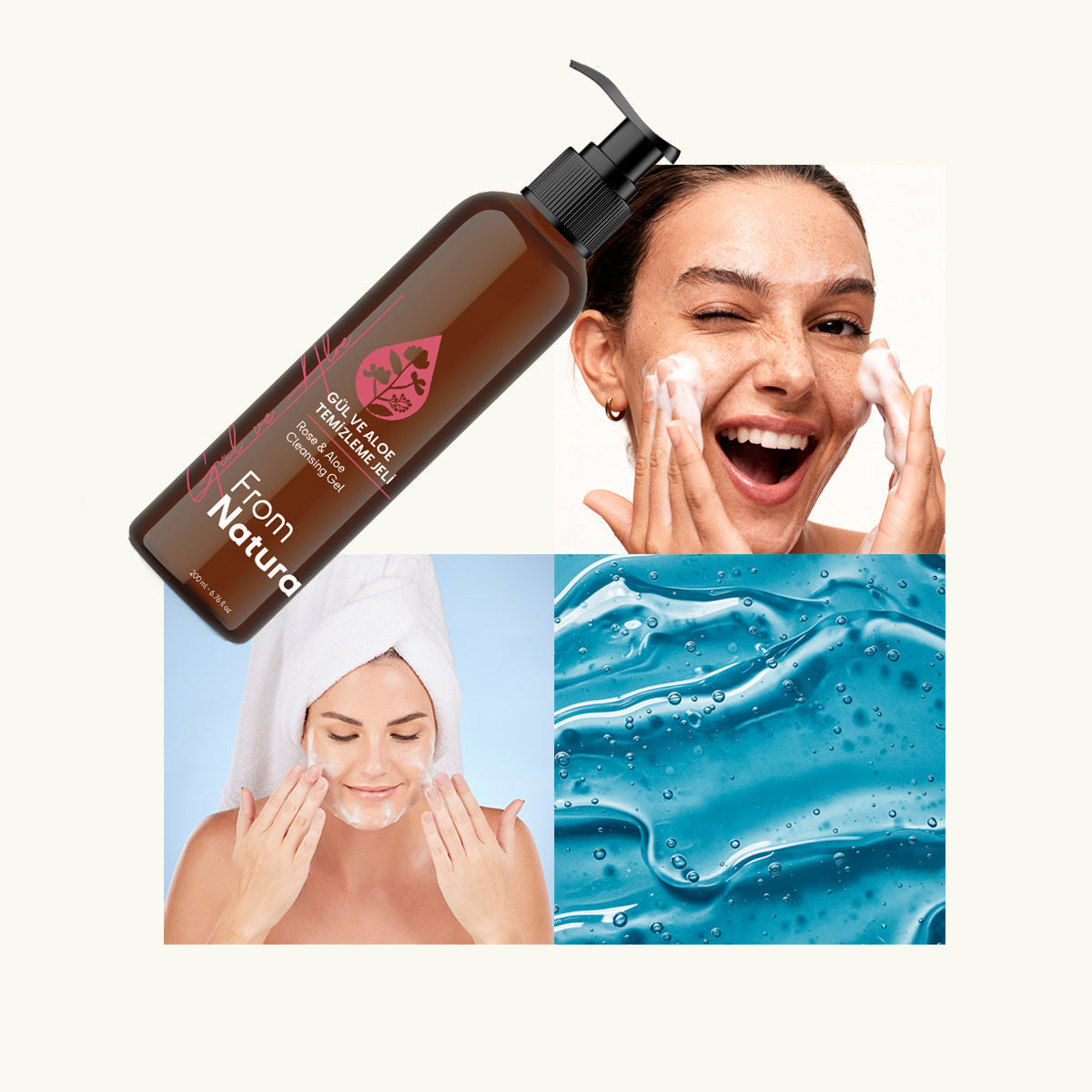 From Natura Rose & Aloe Cleansing Gel for Radiant Skin 200 ml by Beauty Care Bag