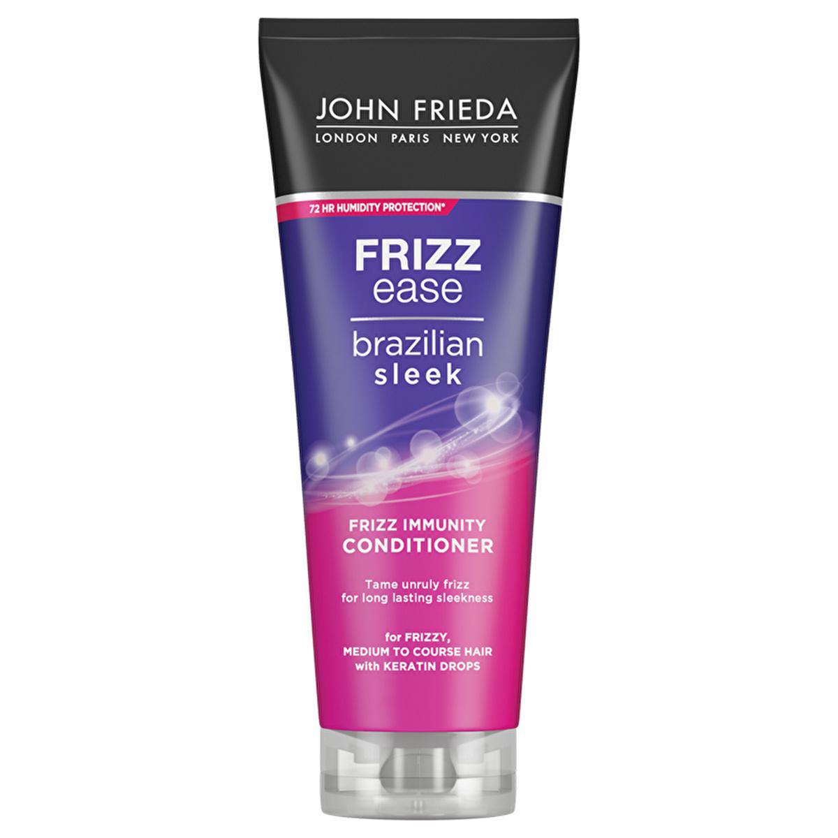 John Frieda Brazilian Sleek Hair Smoothing Cream - Anti-Frizz, Keratin Enriched, 72hr Moisture Lock by Beauty Care Bag