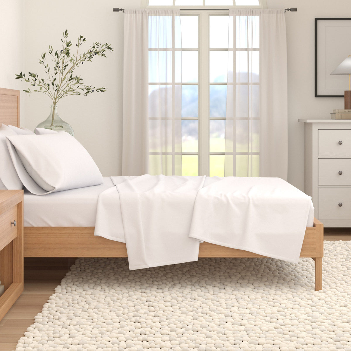 Cotton Solid Flannel Sheet - Nordic Collection by Great Bay Home