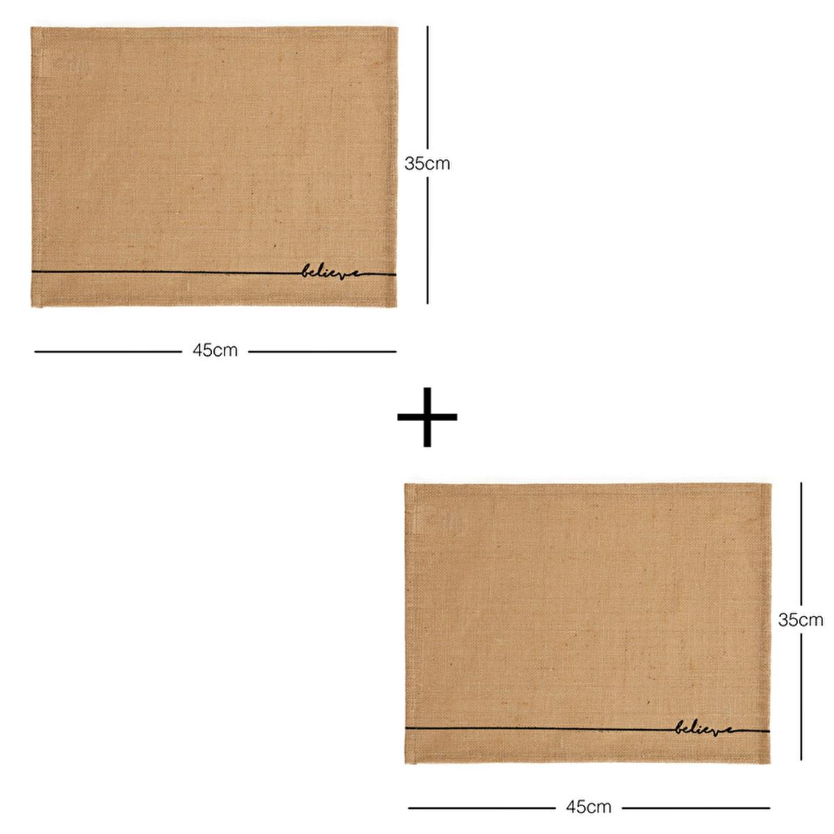 Ocean Home Jute Placemats Set of 2: Natural Woven Table Mats, Eco-Friendly & Biodegradable, Rustic Bohemian Dining Decor, 17.7x13.8 inches by Beauty Care Bag