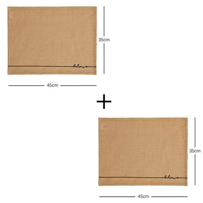 Ocean Home Jute Placemats Set of 2: Natural Woven Table Mats, Eco-Friendly & Biodegradable, Rustic Bohemian Dining Decor, 17.7x13.8 inches by Beauty Care Bag