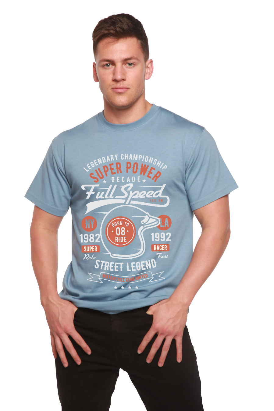 Full Speed Super men's bamboo graphic T-shirt – view 4