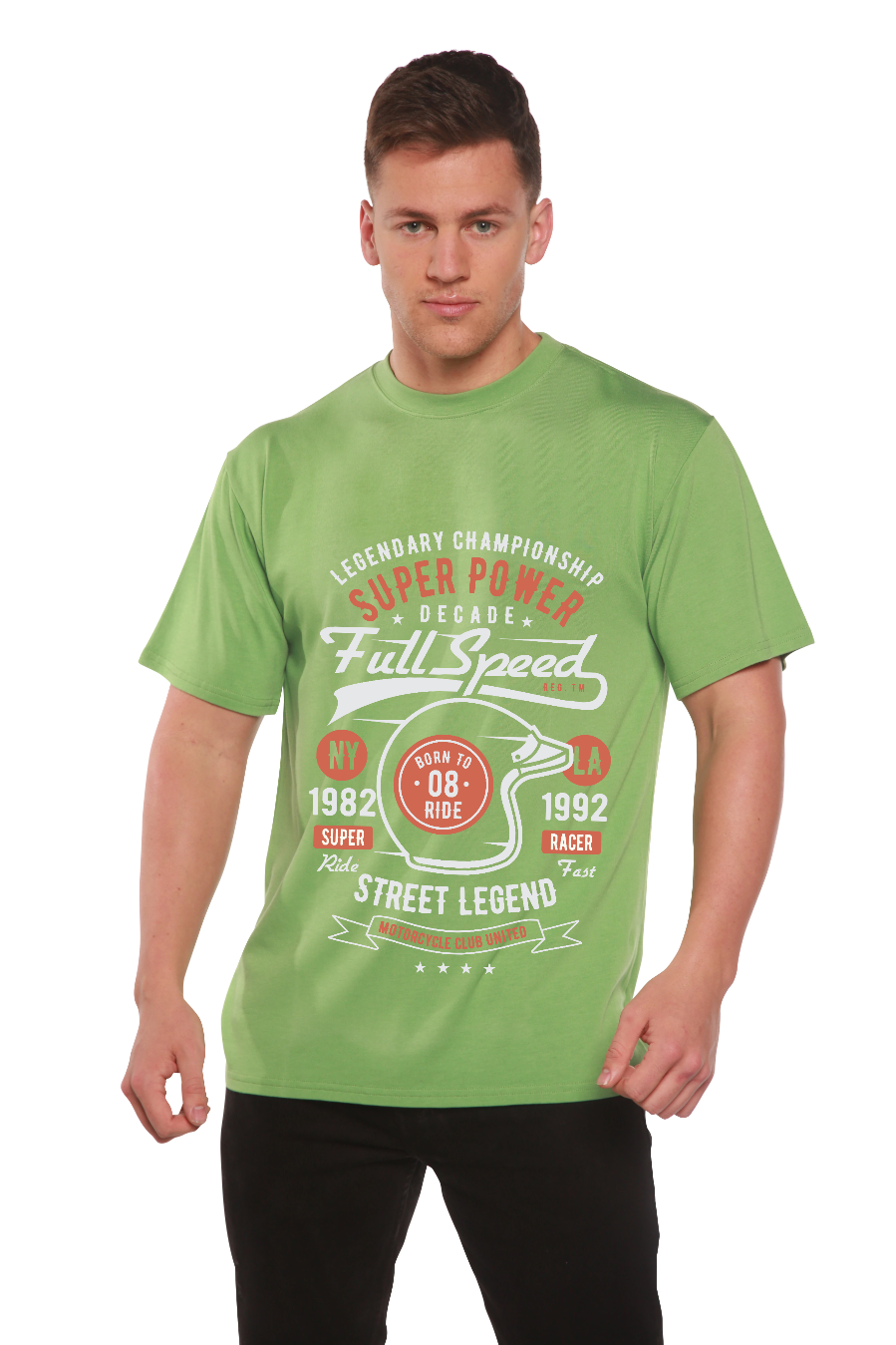 Full Speed Super men's short sleeve graphic T-shirt in bamboo viscose and organic cotton