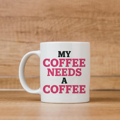 Funny Coffee Mug | Coffee Addict Gift - Glitter Style Ceramic Cup, Dishwasher SafeTorqelo.com