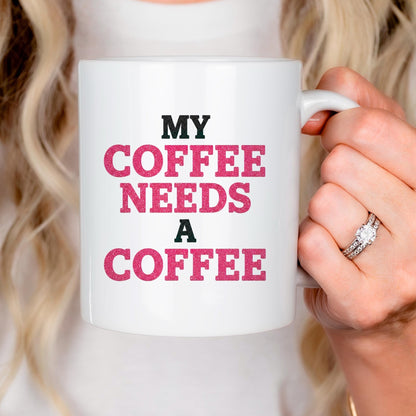 Funny Coffee Mug | Coffee Addict Gift - Glitter Style Ceramic Cup, Dishwasher SafeTorqelo.com