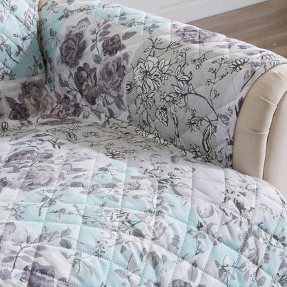Reversible Floral Patchwork Furniture Protector - Maribel Collection by Great Bay Home