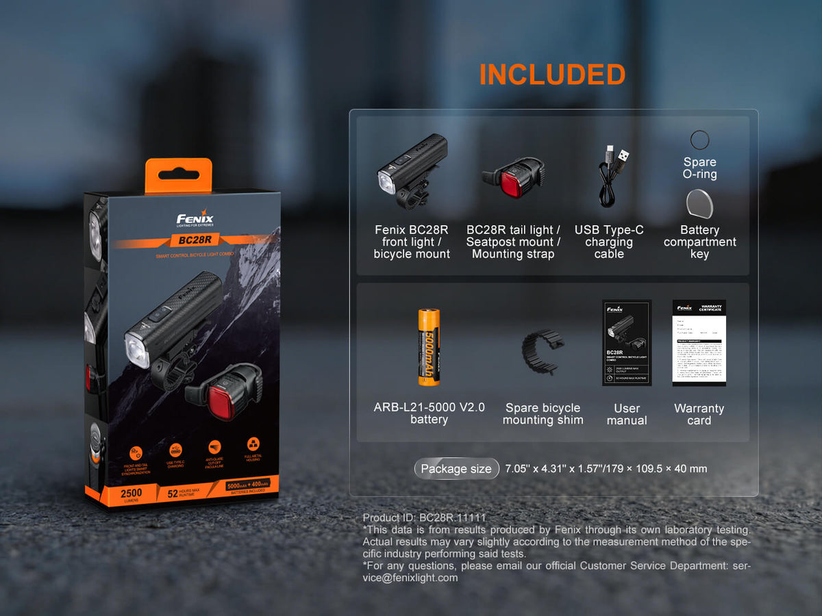 Fenix BC28R Smart Head & Tail Bike Light Combo by Fenix Store