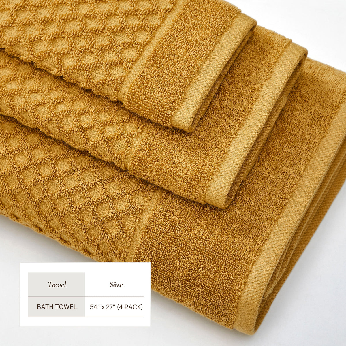 Cotton Diamond Waffle Weave Bath Towel Set - Grayson Collection by Great Bay Home
