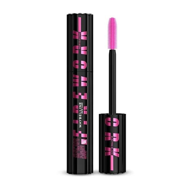 Maybelline Lash Sensational Firework Electroblack Mascara: Dramatic Volume, Length & Smudge-Proof Black Mascara for Sensational Eyes by Beauty Care Bag