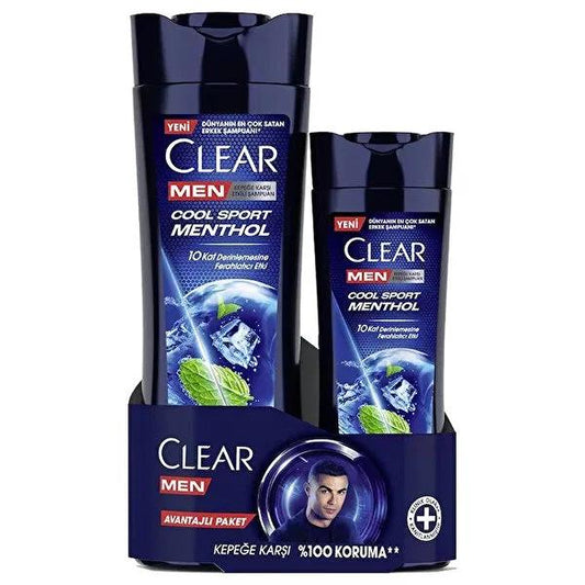 Clear Men Cool Sport Menthol Shampoo - Anti-Dandruff, Refreshing Men's Shampoo with Niasinamid - 17.64 fl oz by Beauty Care Bag