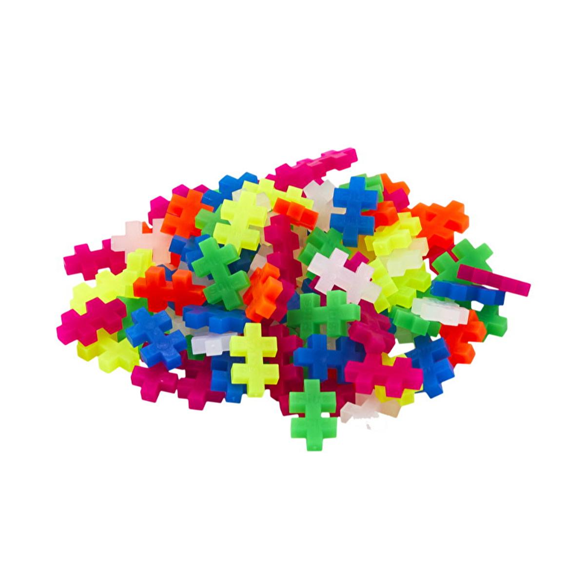 Plus Plus Construction Toy - 100 Piece Fosforlu Mix in Reusable Tube, Made in Denmark by Beauty Care Bag