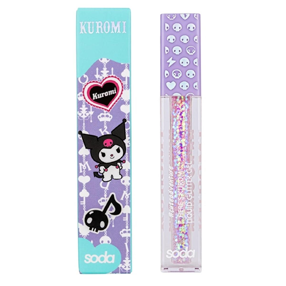Soda Hello Kitty Kuromi Glitter Gel - Long Lasting Cosmetic Glitter for Makeup & Body Art by Beauty Care Bag
