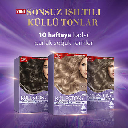 Wella Koleston Ash Brown Hair Dye Kit: Permanent Cool Tone Hair Color, Repairs Damage, Neutralizes Brassiness, Lasts Up to 10 Weeks by Beauty Care Bag