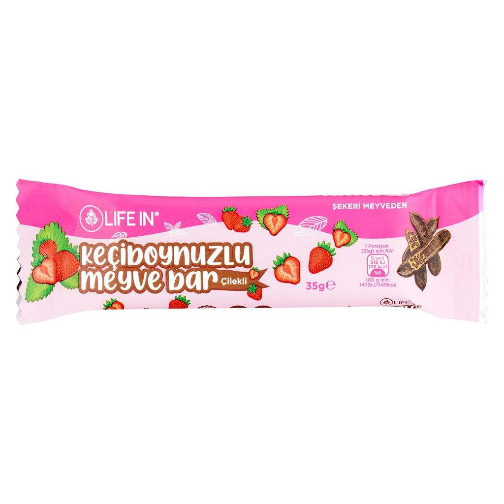 Life In Carob & Strawberry Fruit Bar 35g by Beauty Care Bag