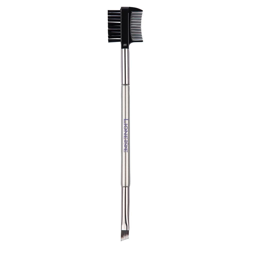 Lionesse Silver Collection Dual-Sided Brow & Eyeshadow Brush by Beauty Care Bag