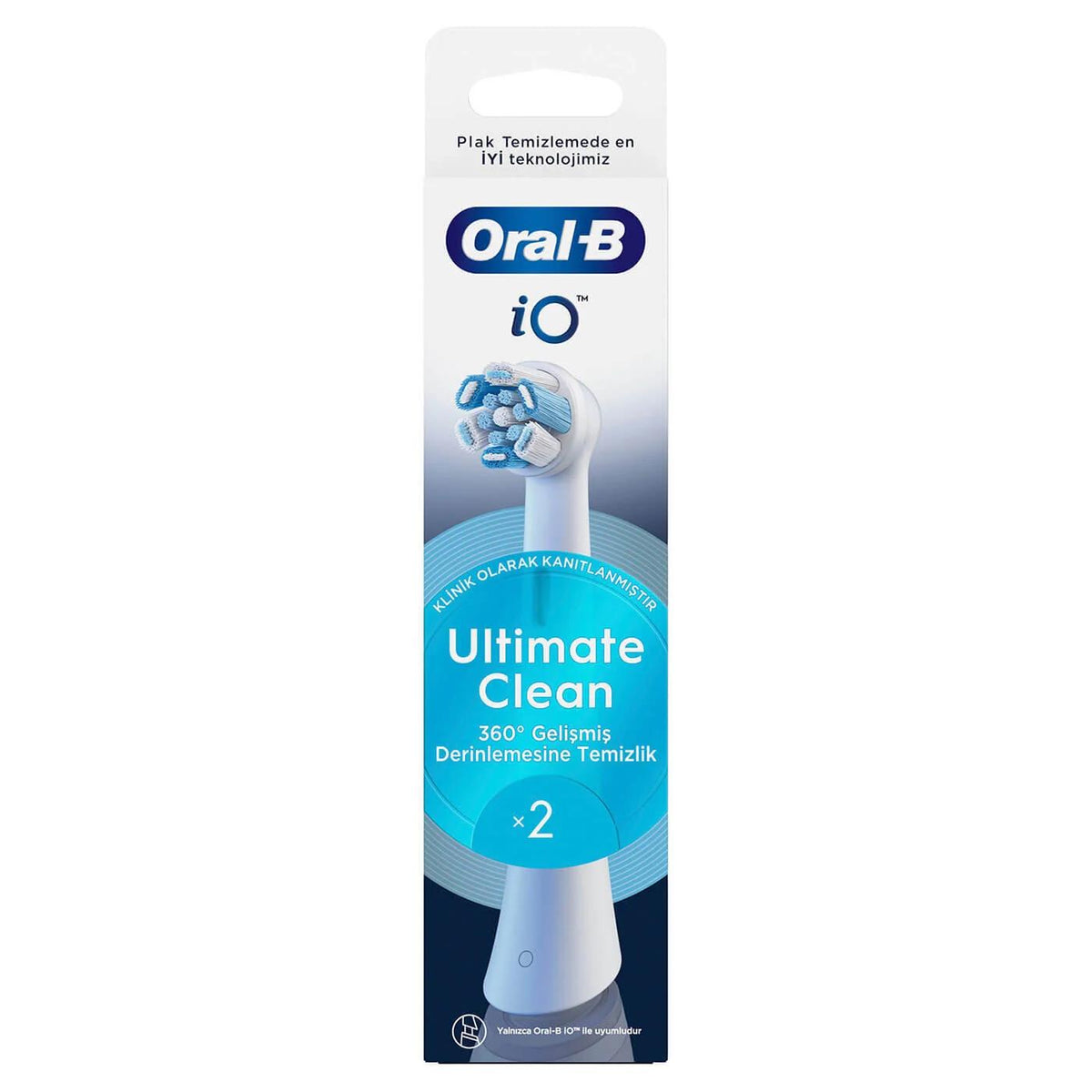 Oral-B iO Ultimate Clean Replacement Brush Heads White 2-Pack by Beauty Care Bag
