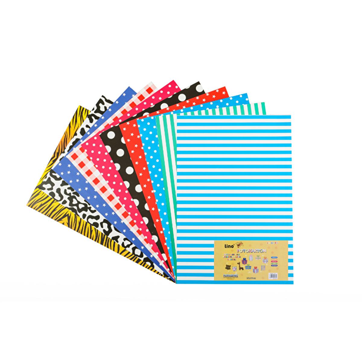 Lino Colorful Patterned Cardstock - 6 Desen 10'lu Pack for Crafting & Art Projects by Beauty Care Bag