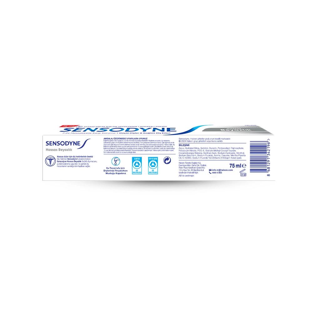Sensodyne Sensitive Whitening Toothpaste for Gentle Stain Care 75ml by Beauty Care Bag