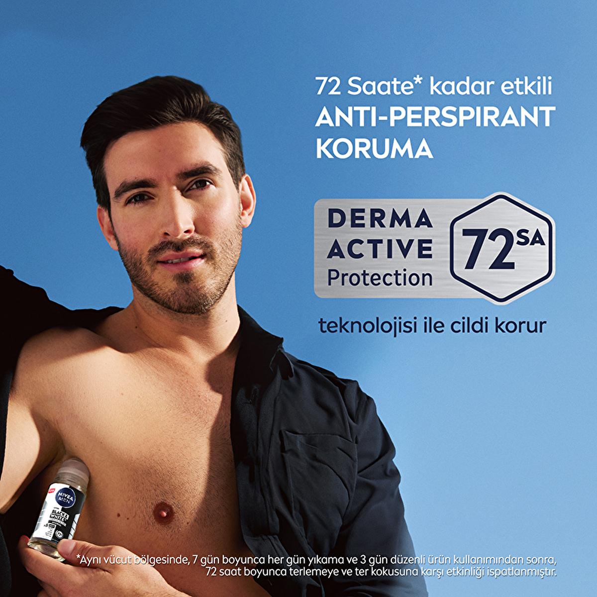 Nivea Men Deodorant - Nivea Men Erkek Roll-on Deodorant Black & White Invisible Original 50 ml - Long Lasting Anti-Perspirant Protection by Beauty Care Bag