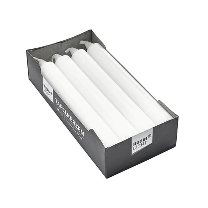 Rubin Licht White Taper Candles for Elegant Dining 8-Pack by Beauty Care Bag