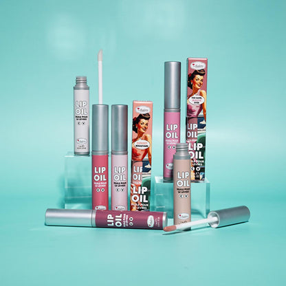 theBalm Too Slow, Mauve Over Lip Oil: Hydrating, Non-Sticky Gloss for a Healthy, Plump Look - Long-Lasting Color & Subtle Tint by Beauty Care Bag