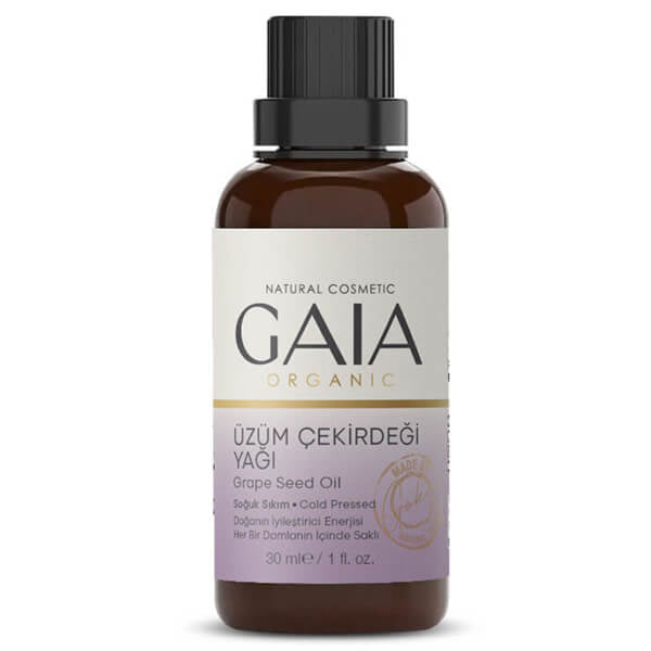 Gaia Organic Cold Pressed Grape Seed Oil for Glowing Skin 30ml by Beauty Care Bag