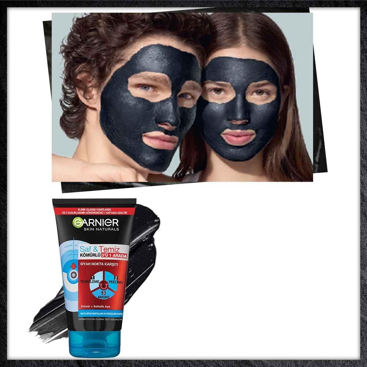 Garnier Charcoal Face Mask and Peeling Product - 3-in-1 Skincare Solution for Blackhead RemovalFace MaskTorqelo.com