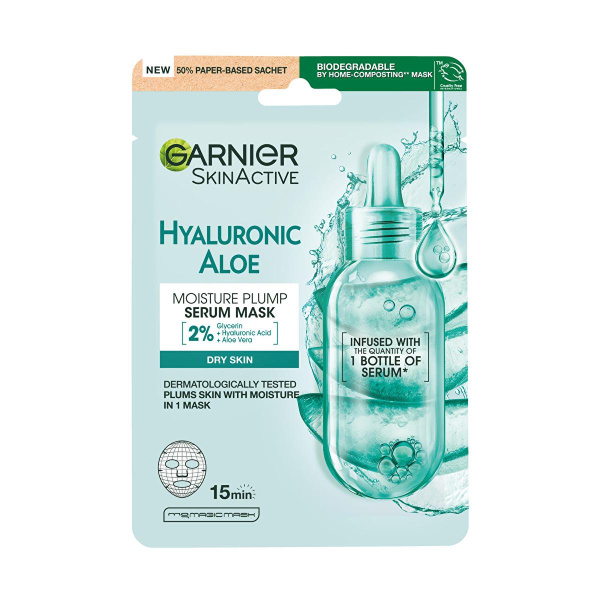 Garnier Hyaluronic Acid Face Mask with Aloe Vera - Hydrating Sheet Mask for Dry Skin, 32gFace MaskTorqelo.com