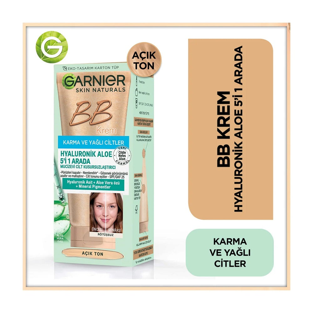 Garnier Hyaluronic Aloe BB Cream for Oily Skin Light 40ml by Beauty Care Bag