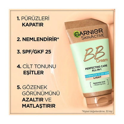 Garnier Hyaluronic Aloe BB Cream for Oily Skin Light 40ml by Beauty Care Bag