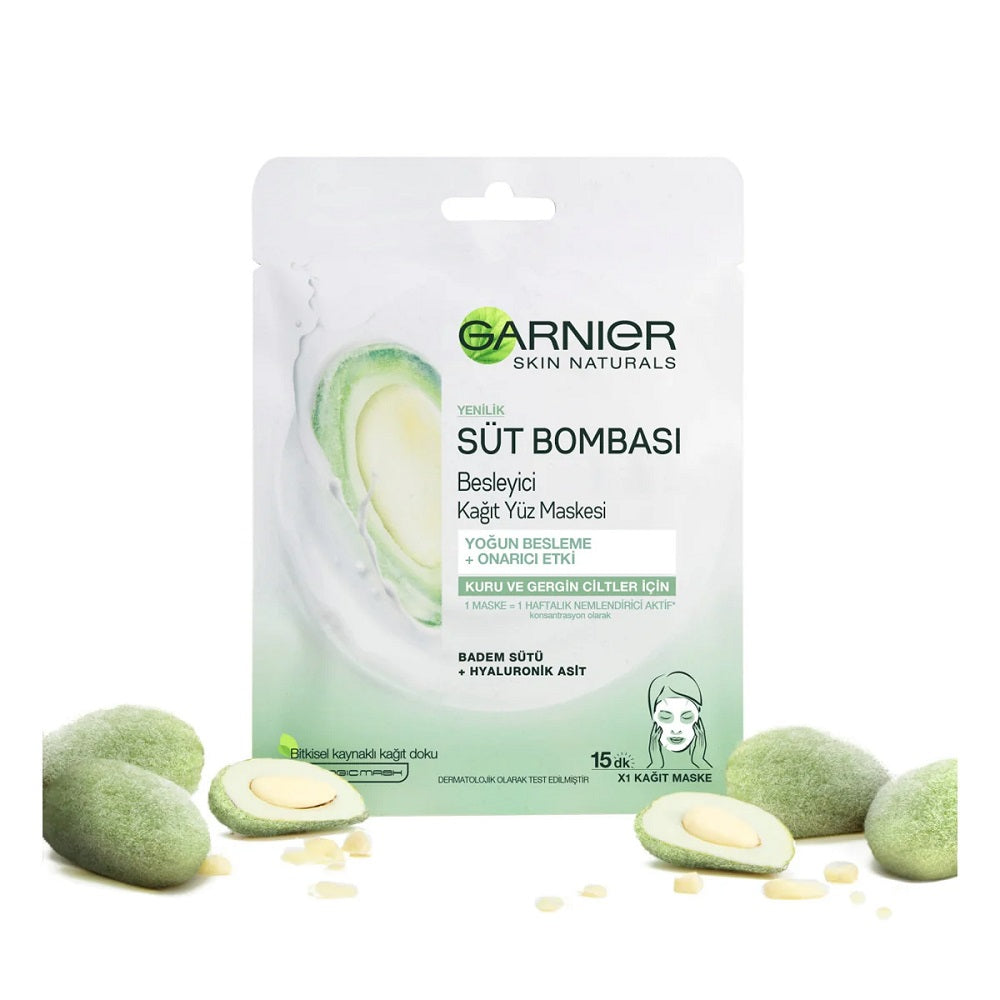Garnier Almond Milk Nourishing Sheet Mask 28g by Beauty Care Bag