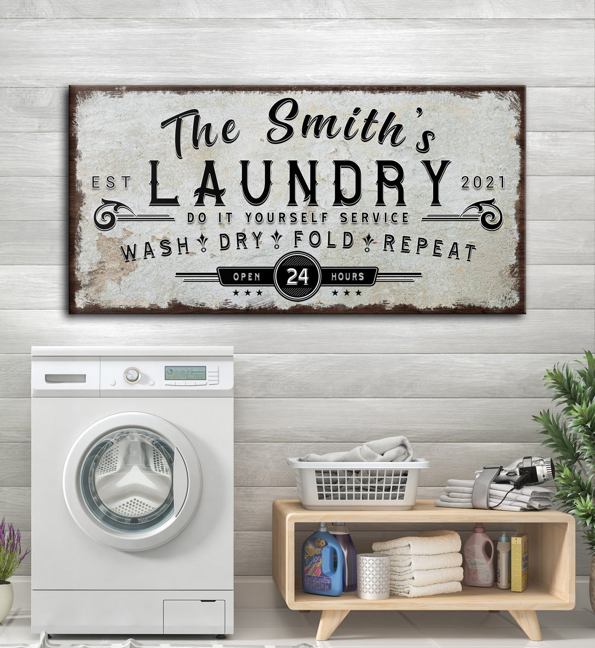 Personalized Laundry Room Sign by Tailored Canvases