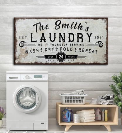 Personalized Laundry Room Sign by Tailored Canvases