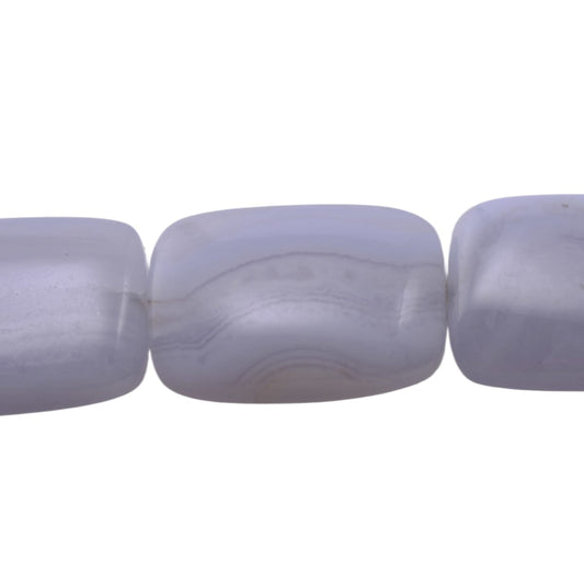 Blue Lace Agate Rectangle Bead Strand - 14.5 inches Natural Gemstone by Continental Bead Suppliers