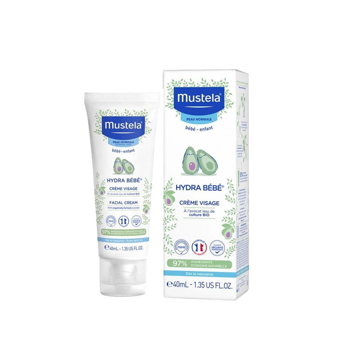 Mustela Hydra Bebe Organic Avocado Baby Face Cream - Gentle, Natural Skincare for Sensitive Infant Skin by Beauty Care Bag