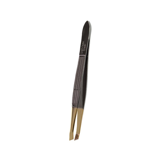 Trina Yan Slanted Tip Tweezers for Precision Grooming - 9cm, High-Quality Tweezers for Eyebrow Shaping and Hair Removal by Beauty Care Bag