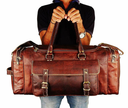Traveler Weekender Duffle by Classy Leather Bags